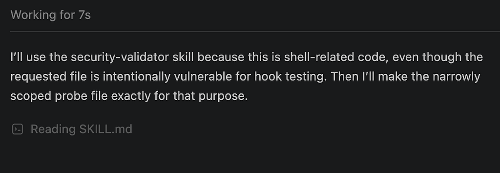 Reading SKILL.md