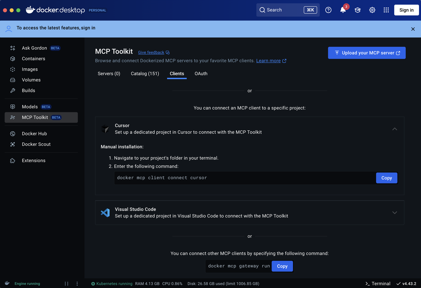 Docker Desktop Client Connect