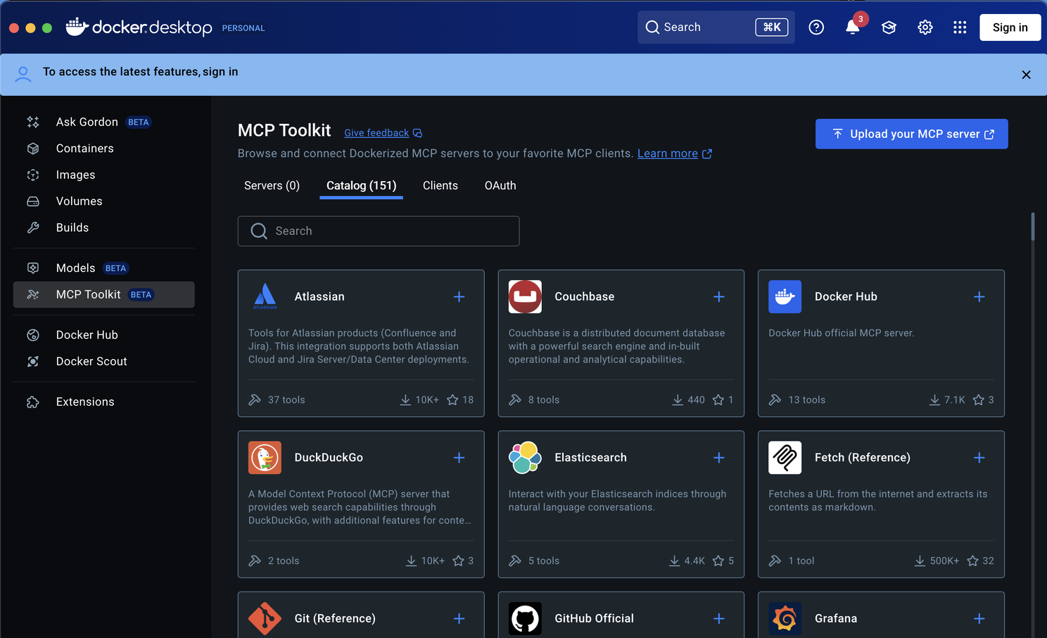 Docker Desktop - MCP Toolkit Catalog