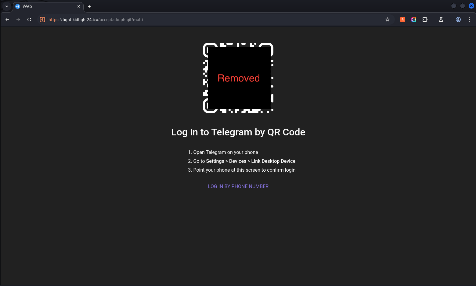 Telegram Phishing QR